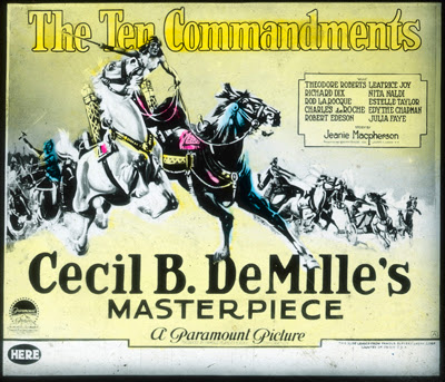 Cecil B. DeMille's name dwarfs all others on slide for The Ten Commandments (1923)