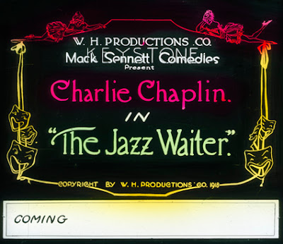 W.H. Productions slide for The Jazz Waiter (1918), originally released by Keystone as Caught in a Cabaret (April 27, 1914)