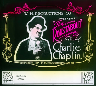 W.H. Productions slide for The Roustabout (1918), originally released by Keystone as The Property Man (August 1, 1914)