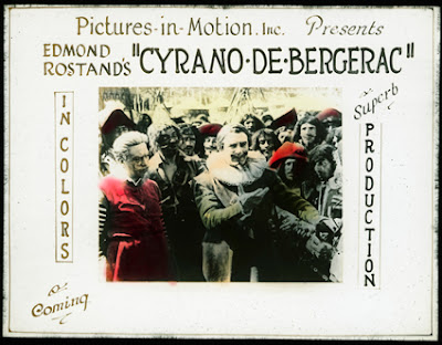 Slide advertising stencil colored Cyrano de Bergerac (1925)