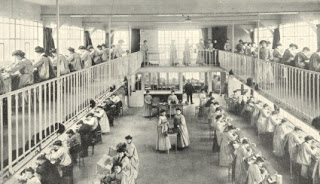 Women workers preparing Pathécolor films (c. 1912)
