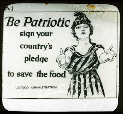 Slide A1, U.S. Food Administration Second Pledge Card Drive, exhibited week of October 14, 1917.
