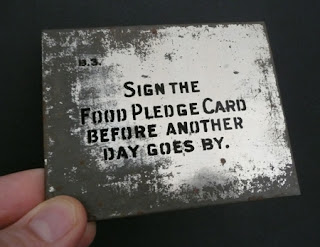 Metal slide, Food Administration Second Pledge Card Drive (1917)
