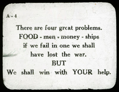 Slide A4, U.S. Food Administration Second Pledge Card Drive, exhibited week of October 14, 1917.