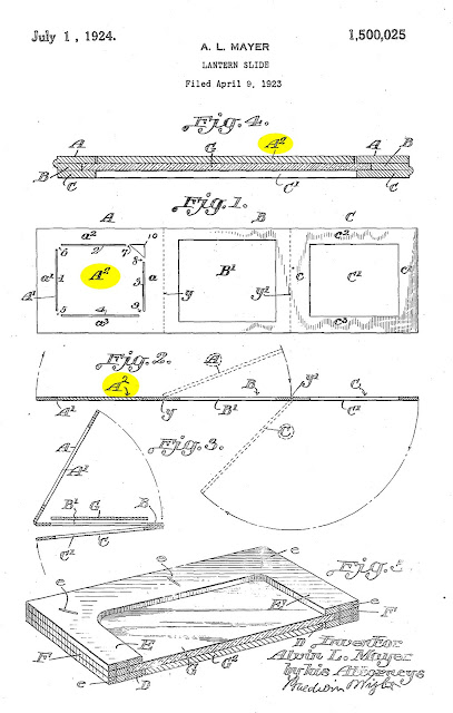 Diagram for Lantern Slide patent #1,500,025 (granted July 1, 1924)